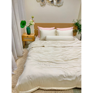 Chăn ga gối lụa tencel trơn be 60s gally đủ size1m6, 1m8, 2m