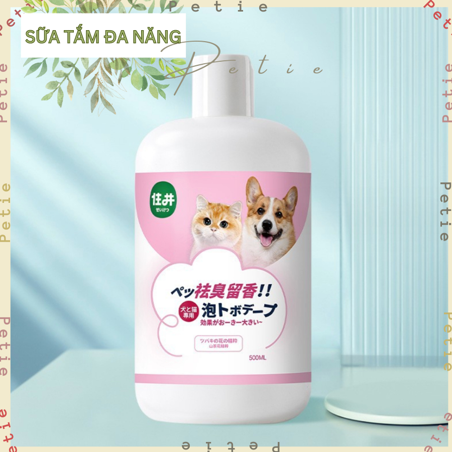 Sữa tắm cho chó mèo, sữa tắm cho mèo chó Borammy 500ml giúp mượt lông, giảm ngứa