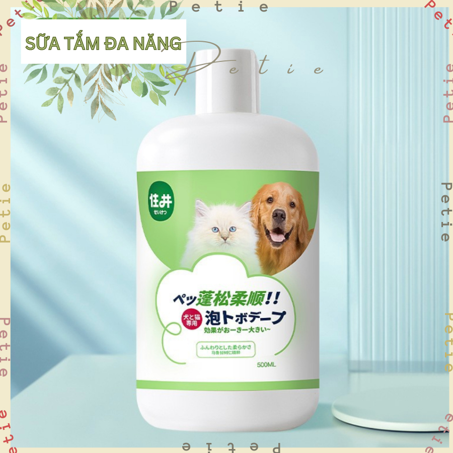 Sữa tắm cho chó mèo, sữa tắm cho mèo chó Borammy 500ml giúp mượt lông, giảm ngứa