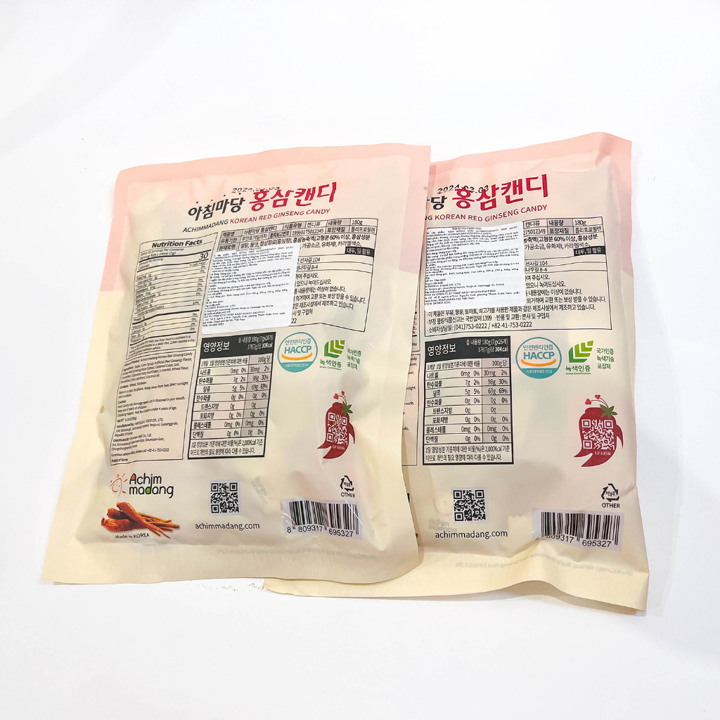 Kẹo nhân sâm đỏ Hàn Quốc gói 180g