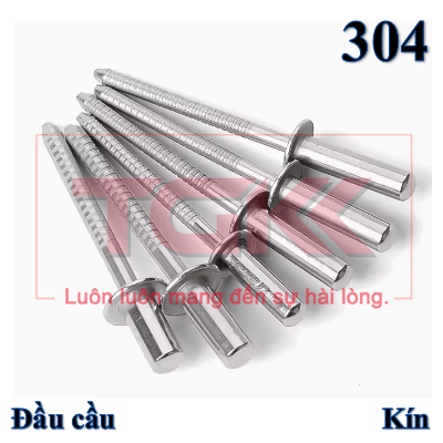 Đinh rút kín inox 304 đầu cầu D2.4-D6.4
