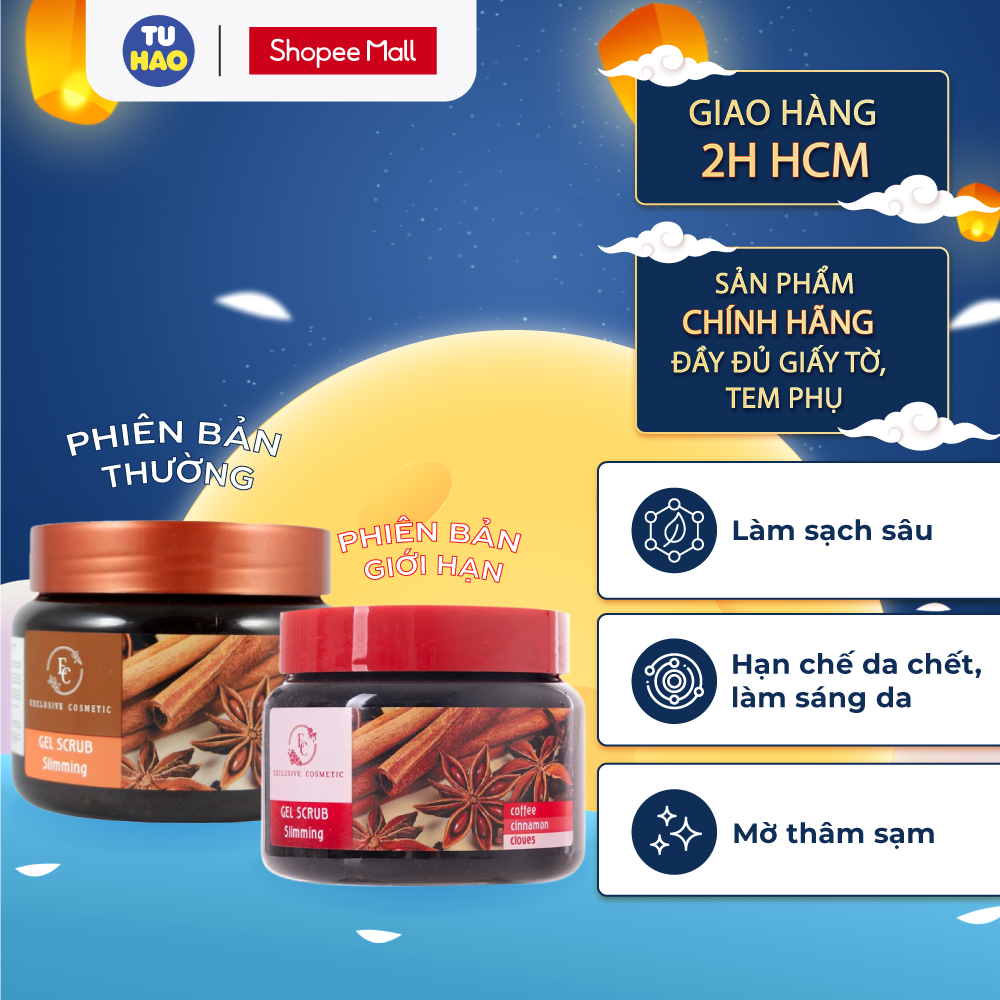 Tẩy Da Chết Toàn Thân Exclusive Cosmetics Chiết Xuất Quế Hồi & Cafe 380g