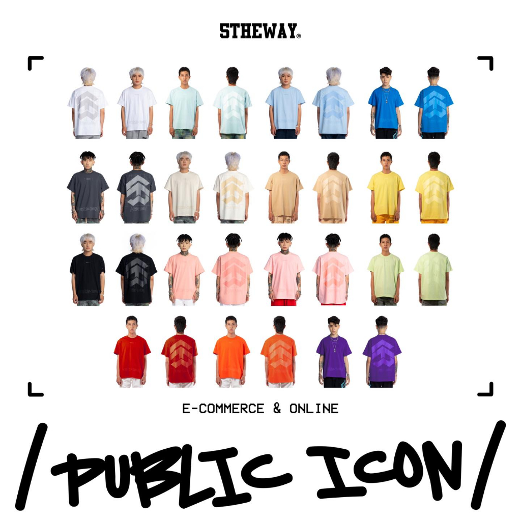 Áo thun 5THEWAY /public icon/ BIG LOGO SQUARE TEE Nhiều Phối Màu
