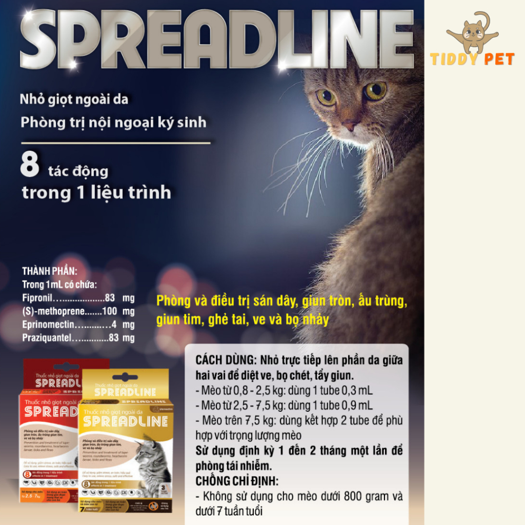 SPREADLINE Vemedim - Nhỏ Gáy Cho Mèo hiệu quả nhanh