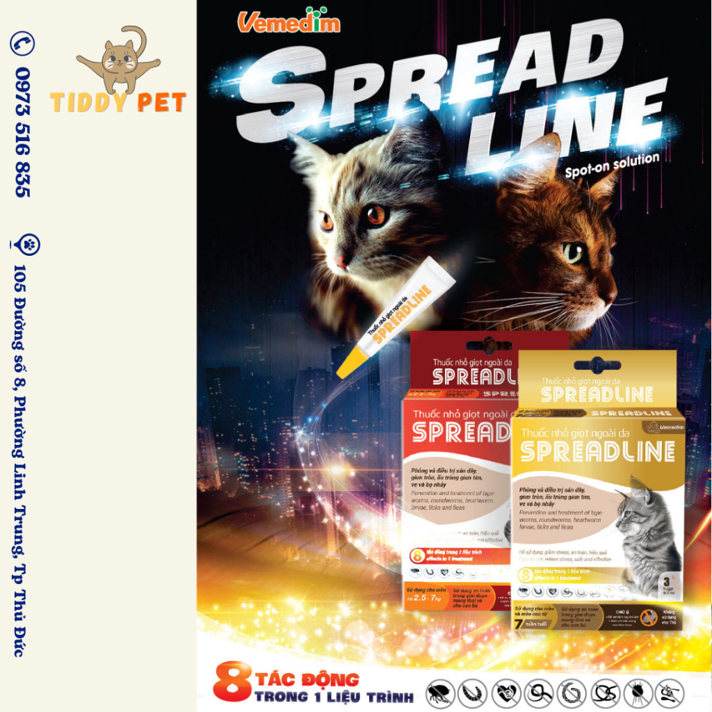 SPREADLINE Vemedim - Nhỏ Gáy Cho Mèo hiệu quả nhanh