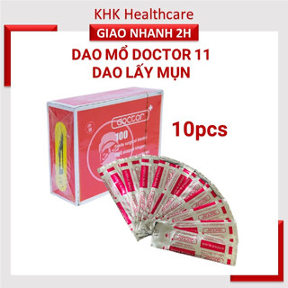 Set 10 Dao Mổ Doctor số 11 lưỡi nhọn lấy mụn dùng trong spa, tiểu phẫu thẩm mỹ