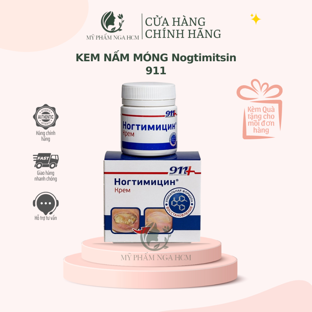 Kem Nấm móng Nga Nogtimitsin 911 loại bỏ móng hỏng do nấm móng, thối móng