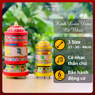 Kinh luân xoay kinh luân điện để bàn phòng khách có nhạc mật tông 3 size