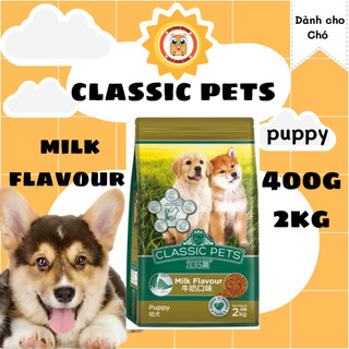 thức ăn hạt vị sữa Classic chó con 400g và 2kg