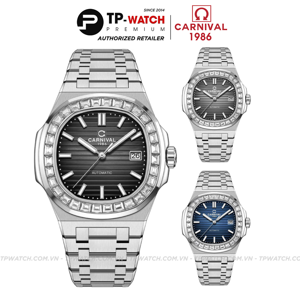 Đồng Hồ Nam Dây Thép Carnival Nautilus 8108G-VT-KL Automatic - Kính Sapphire - Size 41mm - 3 Màu