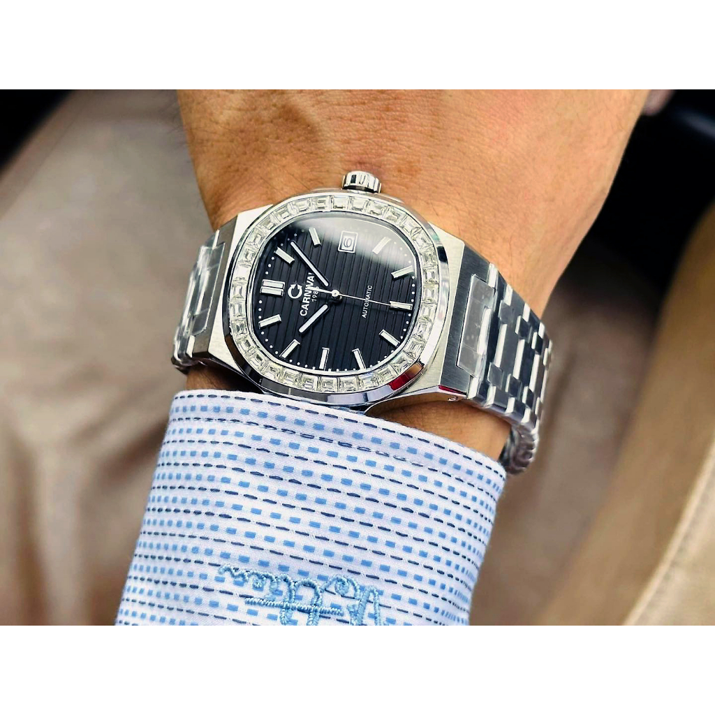 Đồng Hồ Nam Dây Thép Carnival Nautilus 8108G-VT-KL Automatic - Kính Sapphire - Size 41mm - 3 Màu