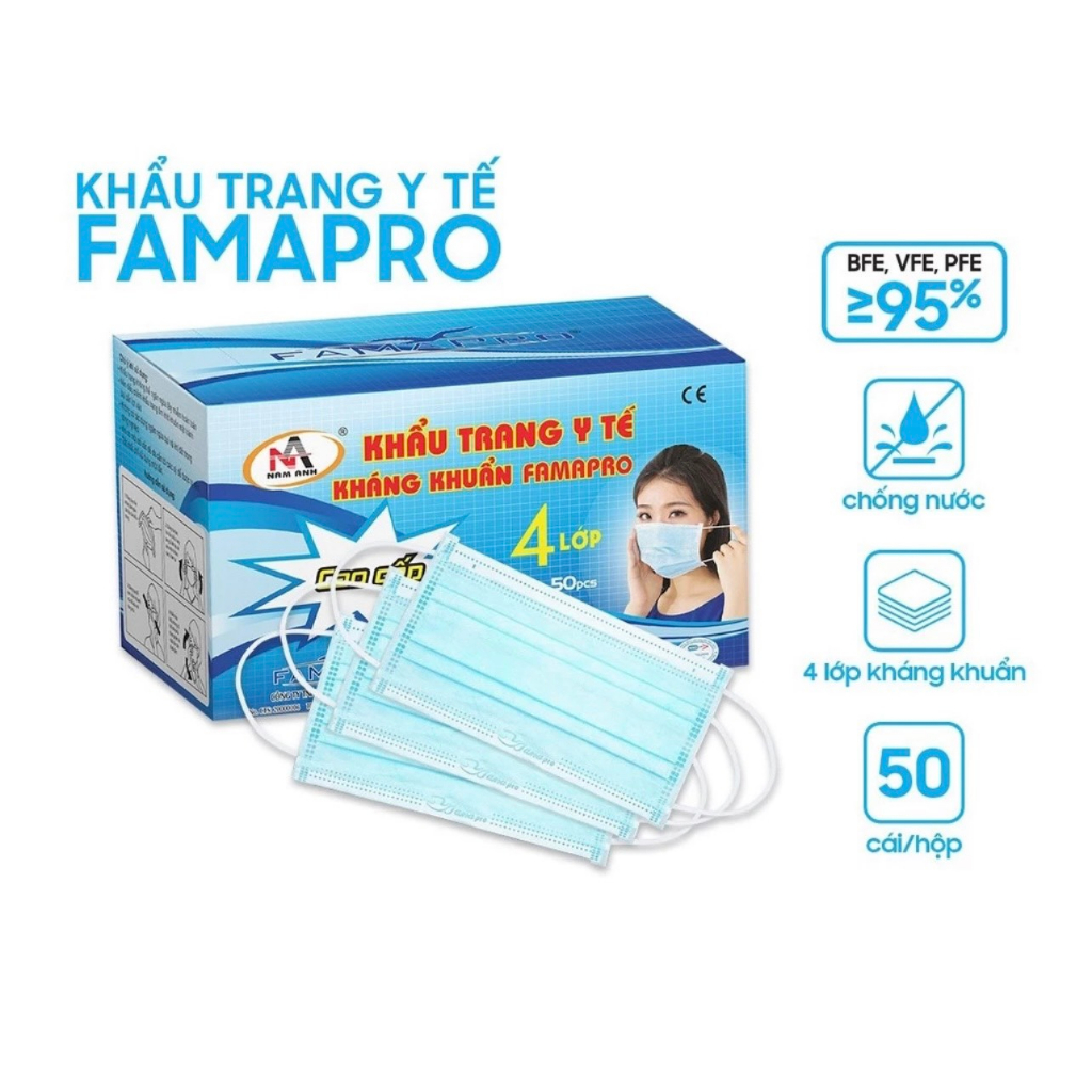 Khẩu trang y tế 4 lớp FAMAPRO 9  chính hãng