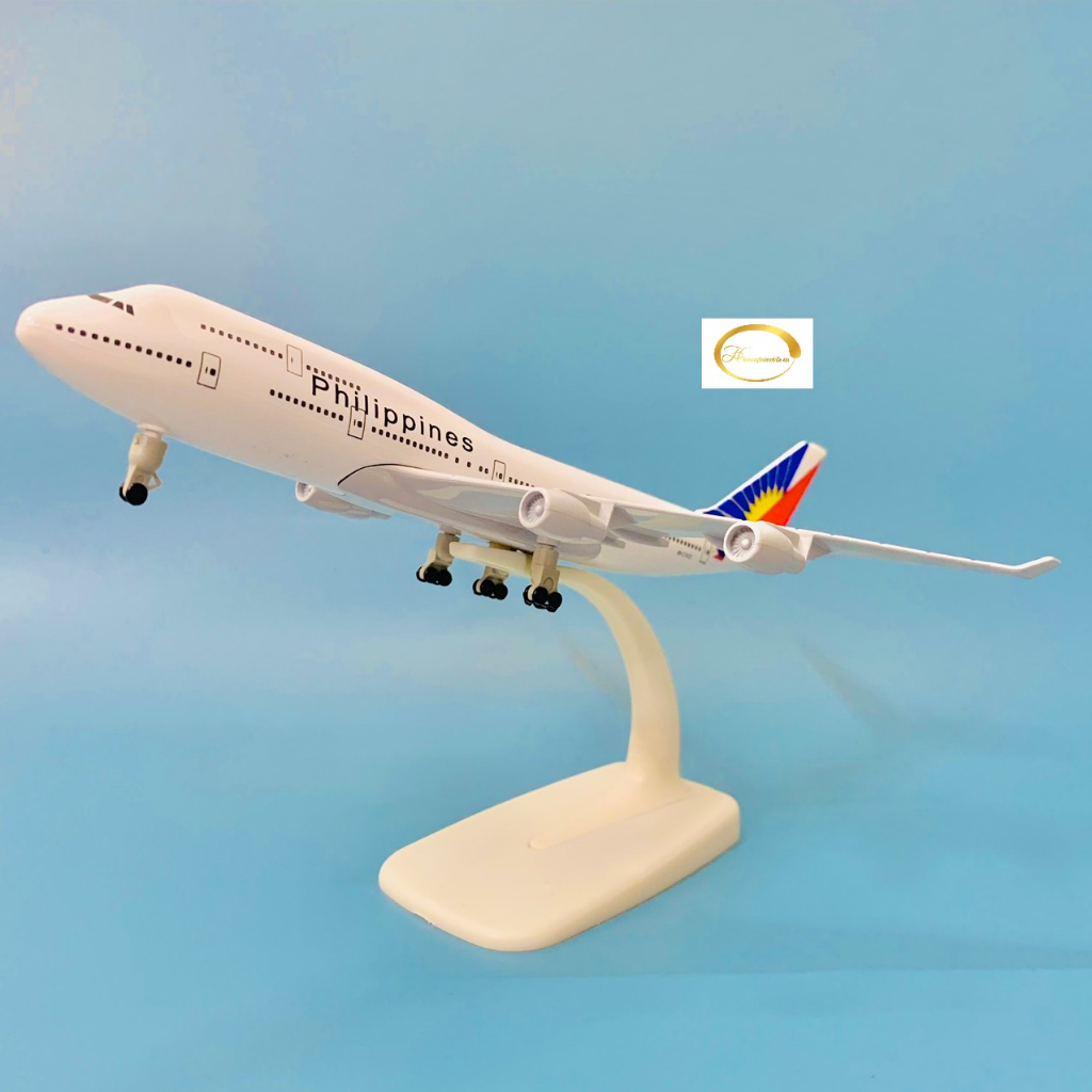 Máy Bay Mô Hình Kim Loại Boeing B747 "PHILIPPINES AIRLINES" 20cm Có Bánh Xe Tỉ Lệ 1:400 mới 2023