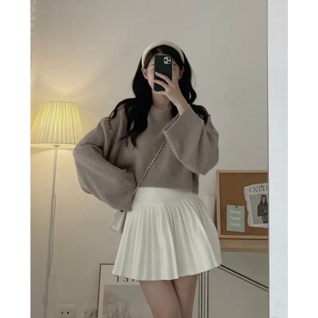 Áo len croptop trơn Aolencroptoptron786 P13k16