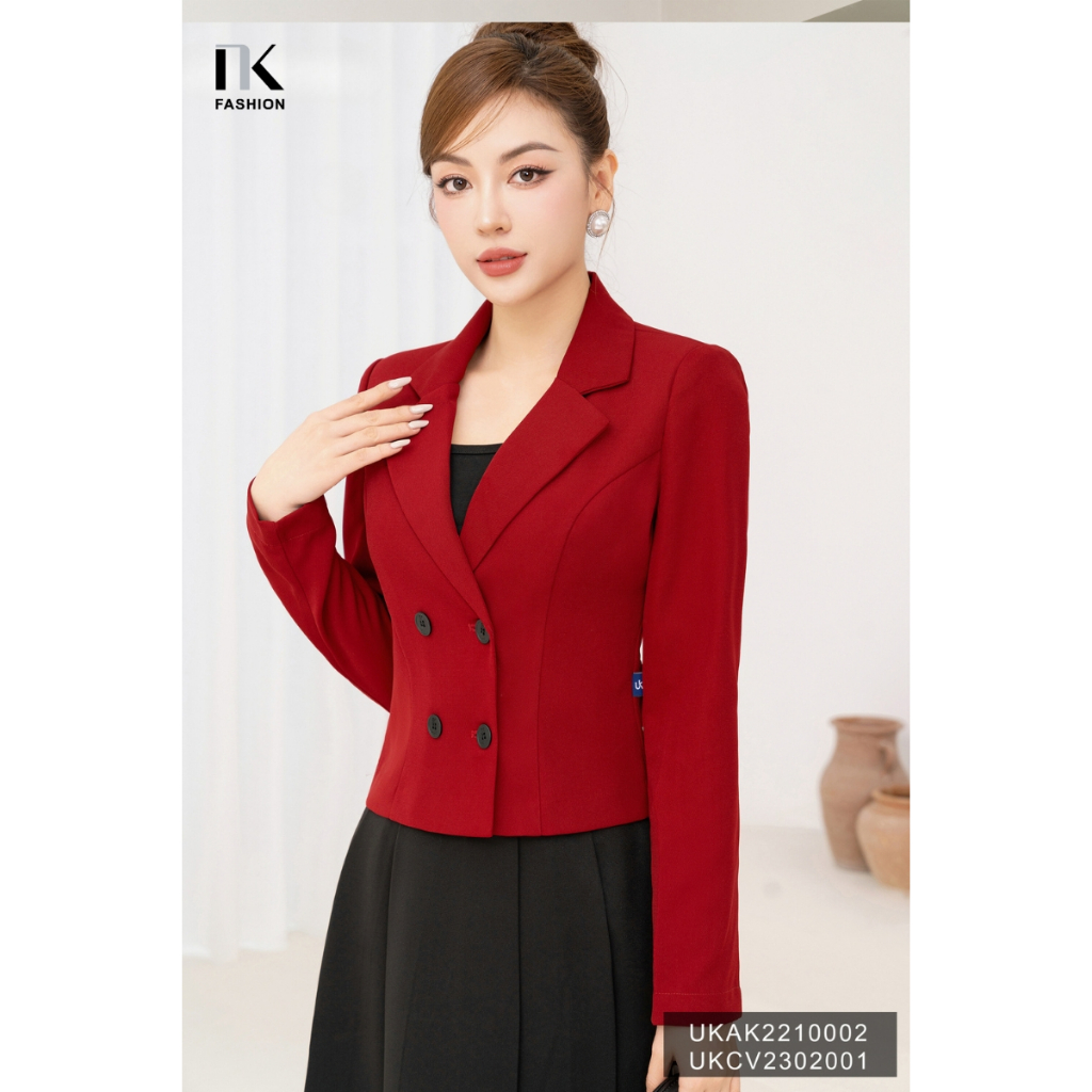 Áo Vest Nữ Công Sở Hàn Quốc NK Fashion 4 Cúc Dáng Ngắn Thời Thượng Chất Liệu Cao Cấp UKAK2210002