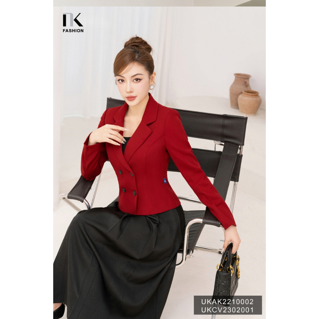 Áo Vest Nữ Công Sở Hàn Quốc NK Fashion 4 Cúc Dáng Ngắn Thời Thượng Chất Liệu Cao Cấp UKAK2210002