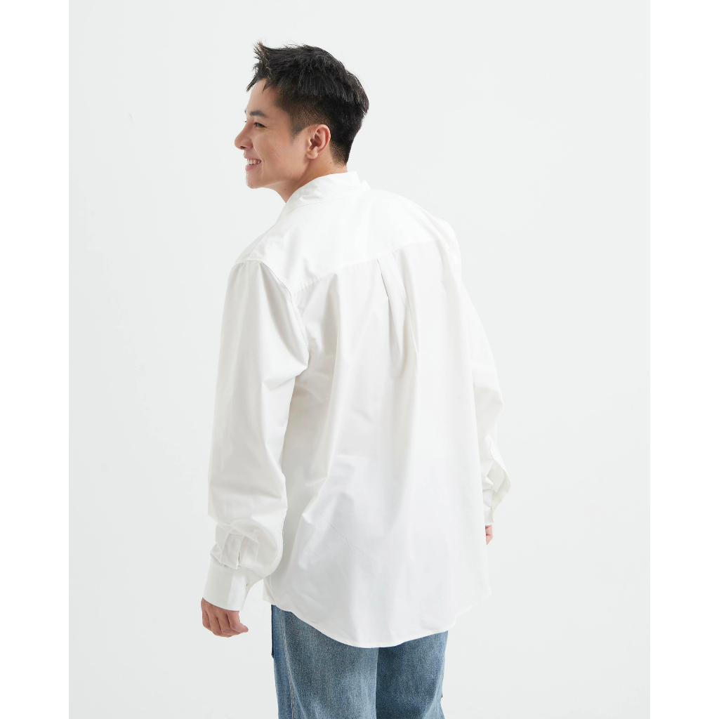 Áo Sơmi Unisex Form Oversize Local Brand Uni Màu Trắng
