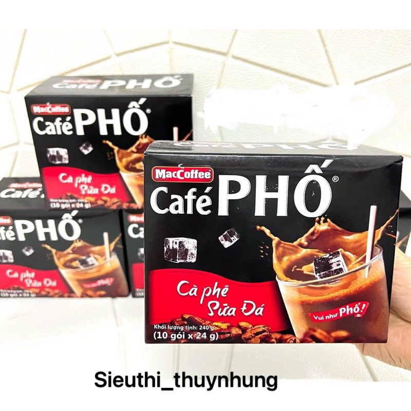 Cà Phê Phố ( Cà Phê Sữa Đá ) Hộp 10 gói x 24g
