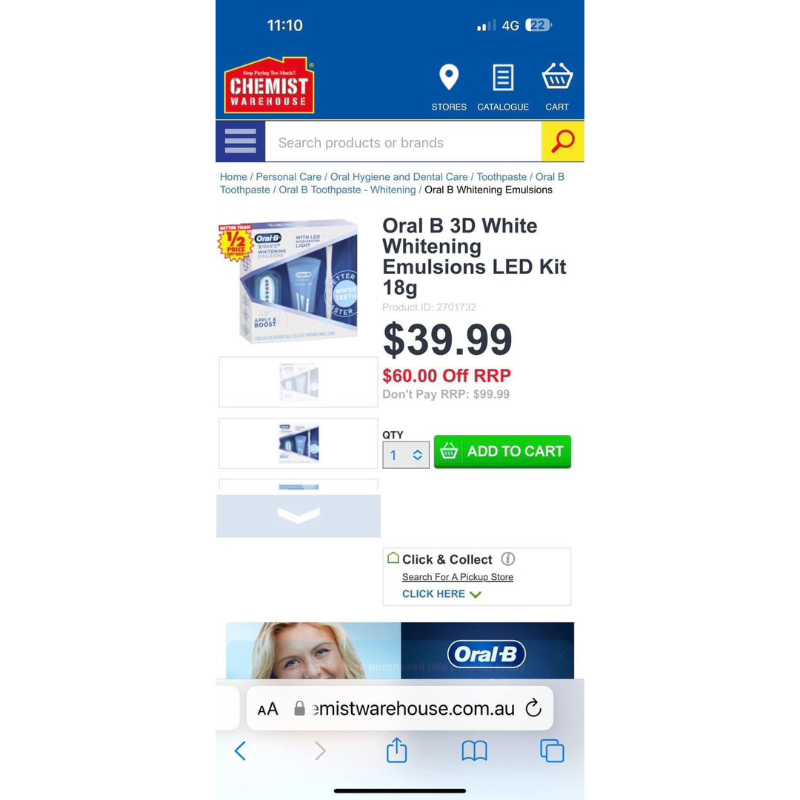 Set gel kèm máy chiếu làm trắng răng ORAL B