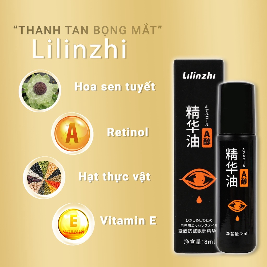Thanh Lăn Mắt Lilinzhi 8ml Giảm Bọng Mắt, Thâm Quầng Mắt, Dưỡng Ẩm Sáng Vùng Da Dưới Mắt