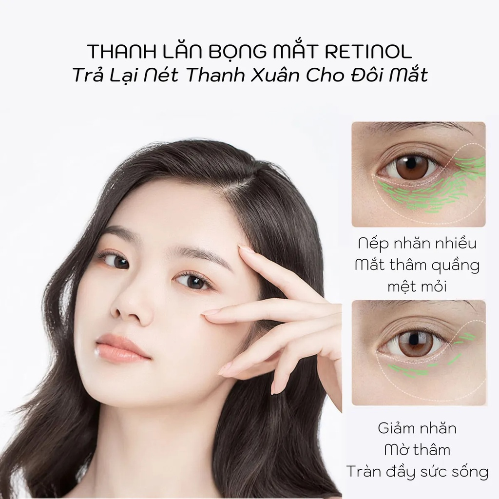 Thanh Lăn Mắt Lilinzhi 8ml Giảm Bọng Mắt, Thâm Quầng Mắt, Dưỡng Ẩm Sáng Vùng Da Dưới Mắt