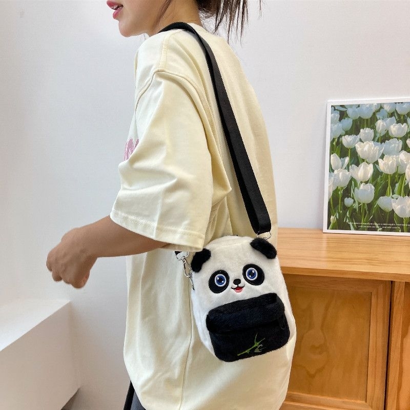 Túi vải lông đeo chéo hình thú siêu dễ thương