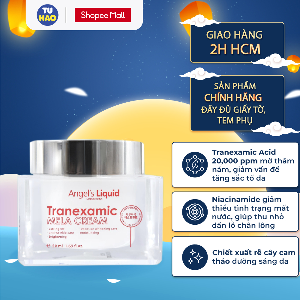 Kem Dưỡng Tranexamic Acid Mờ Nám Chuyên Sâu Angel's Liquid Mela Cream 50ml - Từ Hảo