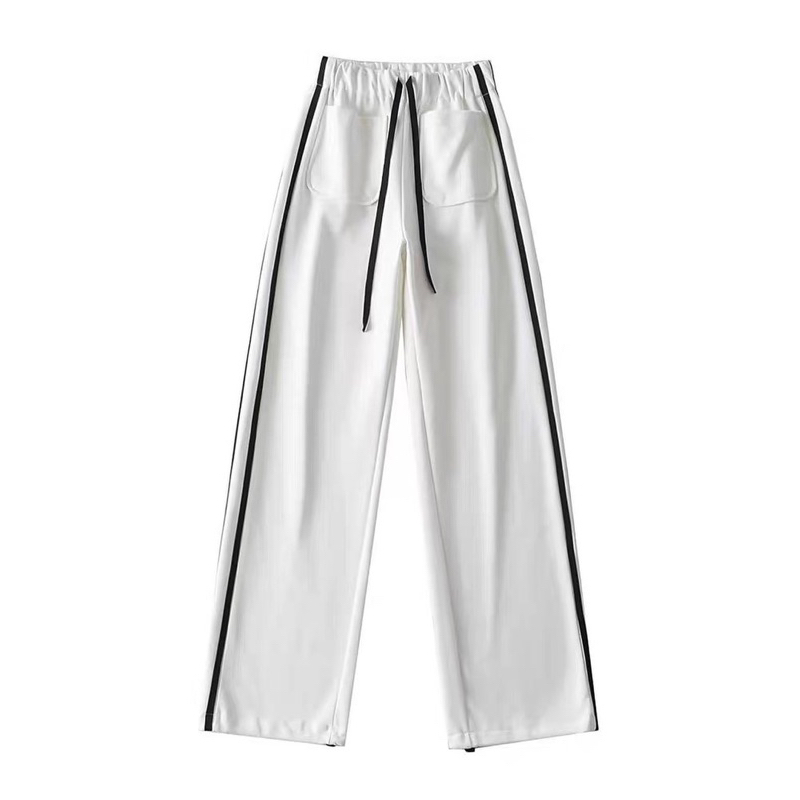 QUẦN THỂ THAO DÀI VIỀN SỌC ĐEN TRẮNG RÚT DÂY