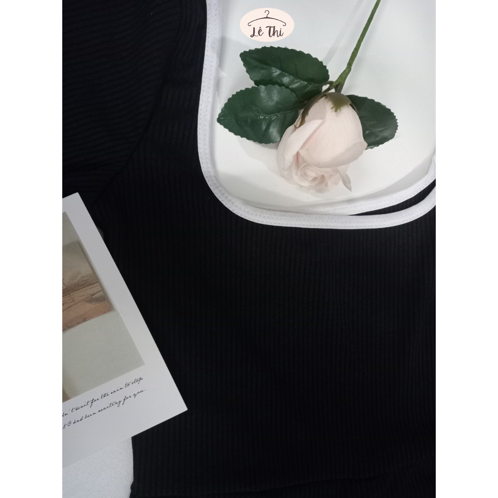 Bikini 1 mảnh kín đáo che bụng, đồ bơi đi biển nữ, jumsuit viền trắng khoe lưng | Lê Thi Clothing