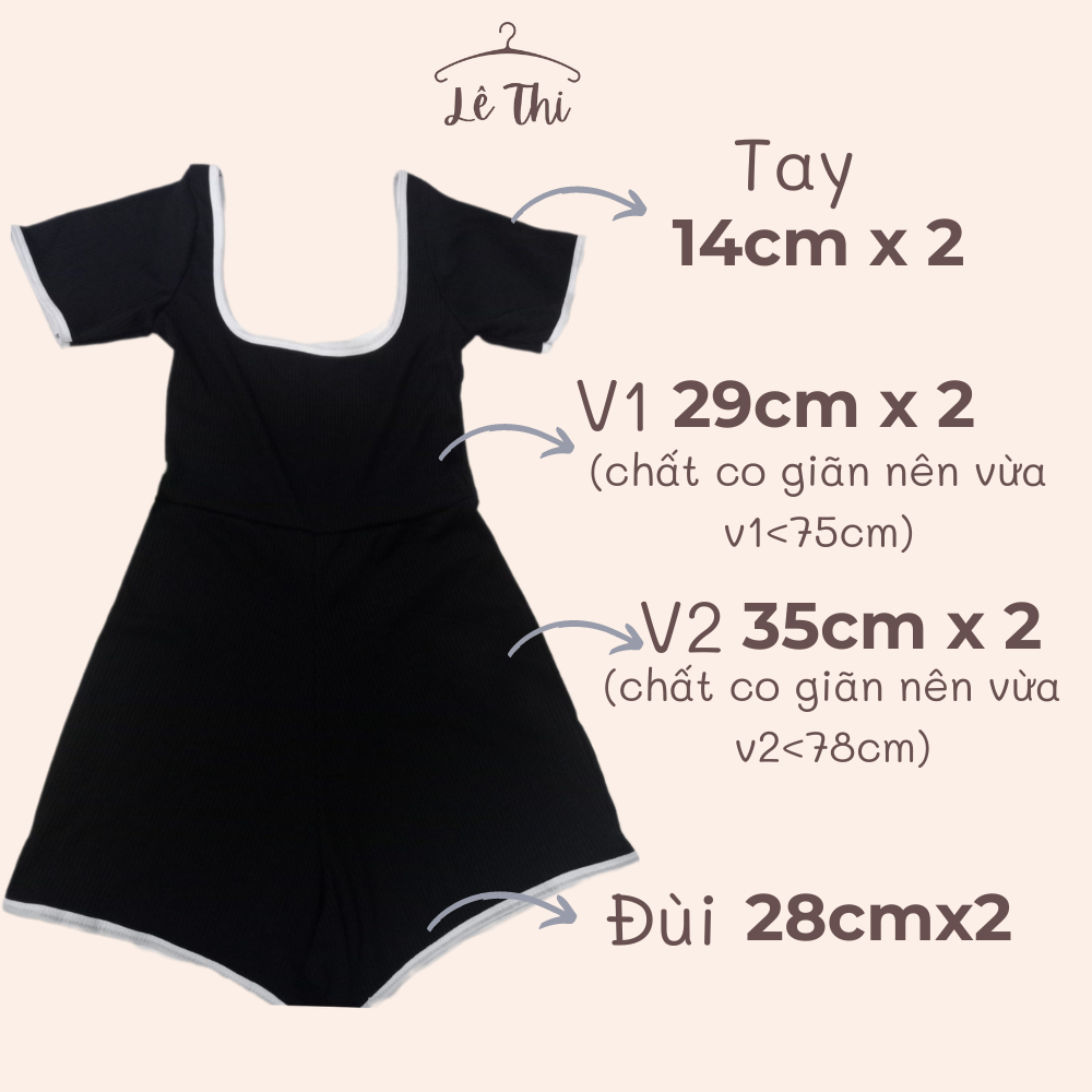 Bikini 1 mảnh kín đáo che bụng, đồ bơi đi biển nữ, jumsuit viền trắng khoe lưng | Lê Thi Clothing