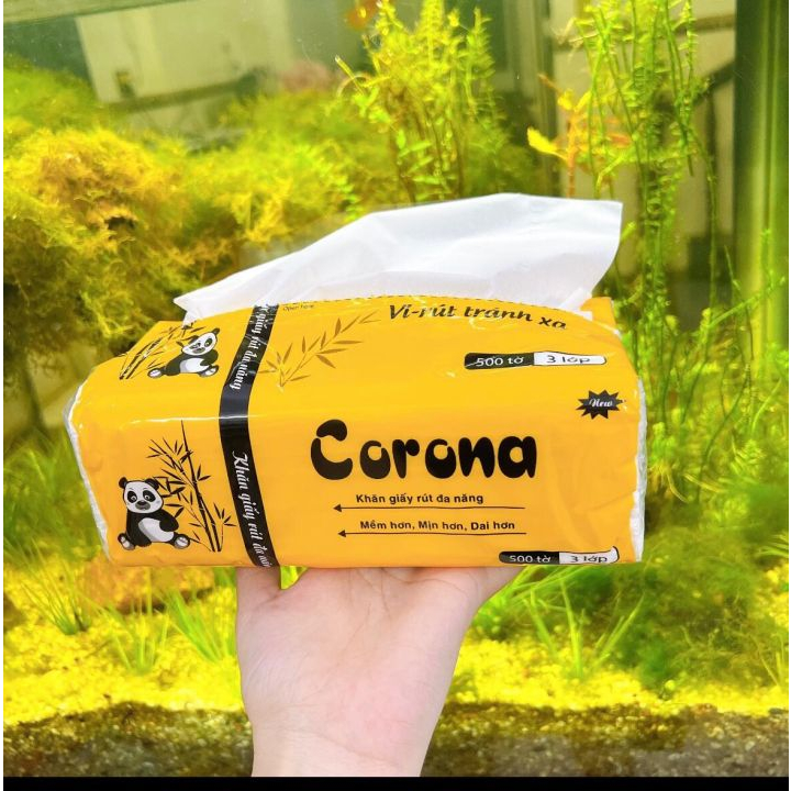 Khăn Giấy rút Corona 500 tờ/ gói siêu nhiều sạch-khăn giấy gấu trúc