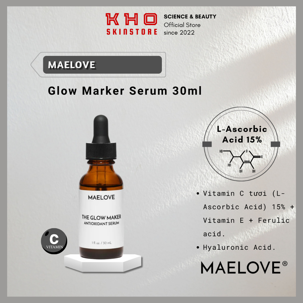 Maelove Tinh chất dưỡng sáng da chống lão hóa 15%CEF