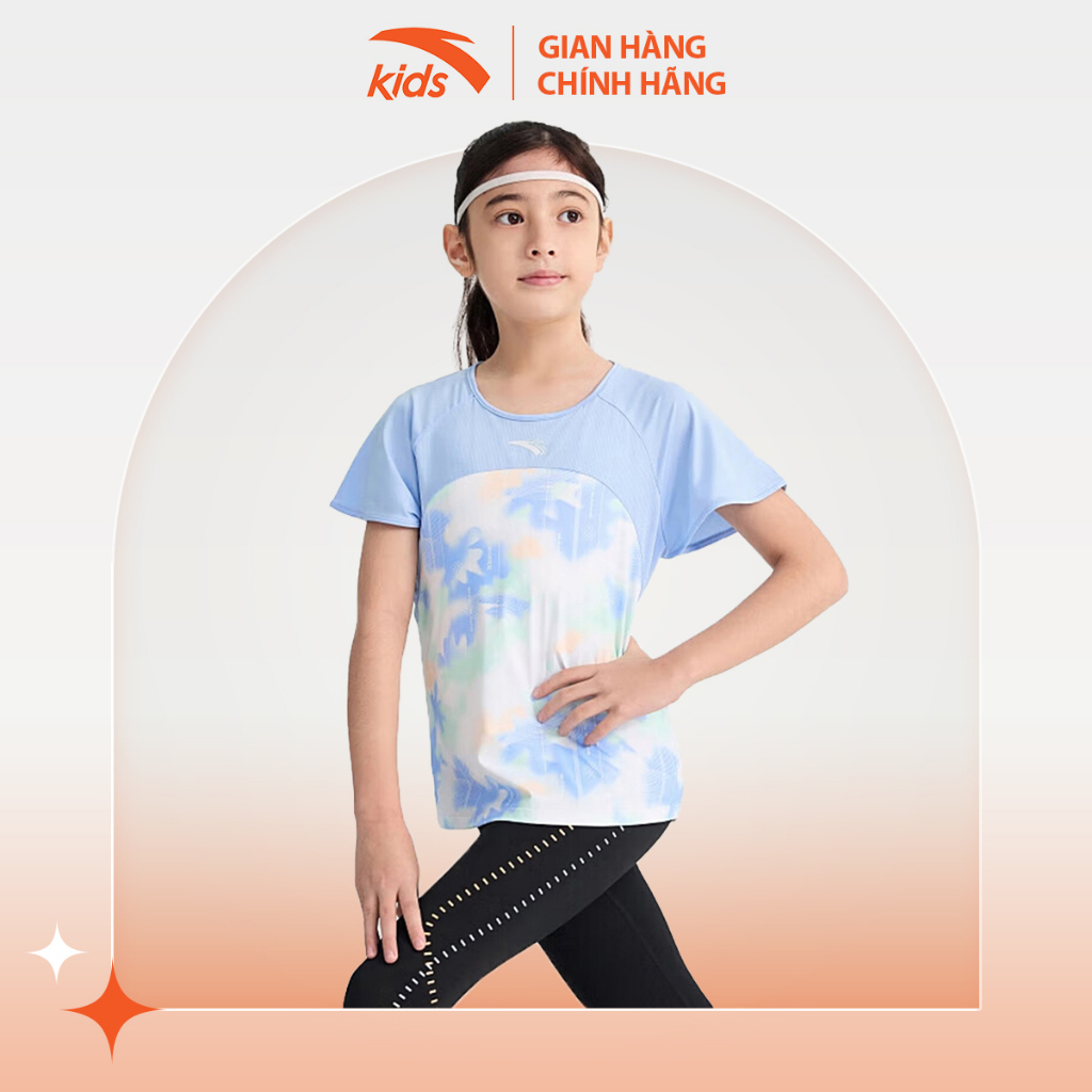 Áo phông bé gái Anta Kids, dòng thể thao, chất liệu Polyester co giãn 4 chiều W362325150