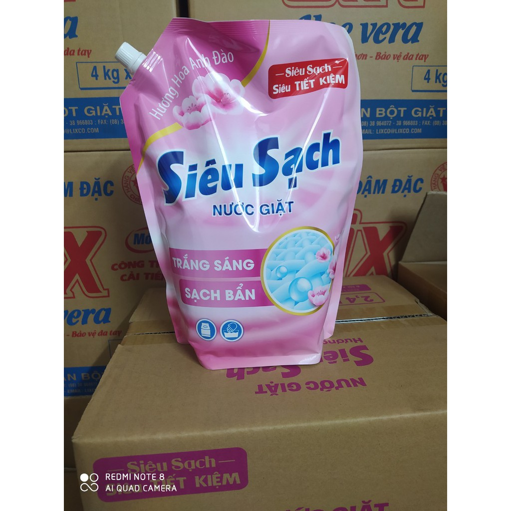 Nước giặt Lix 2.4kg Hương Hoa Anh Đào