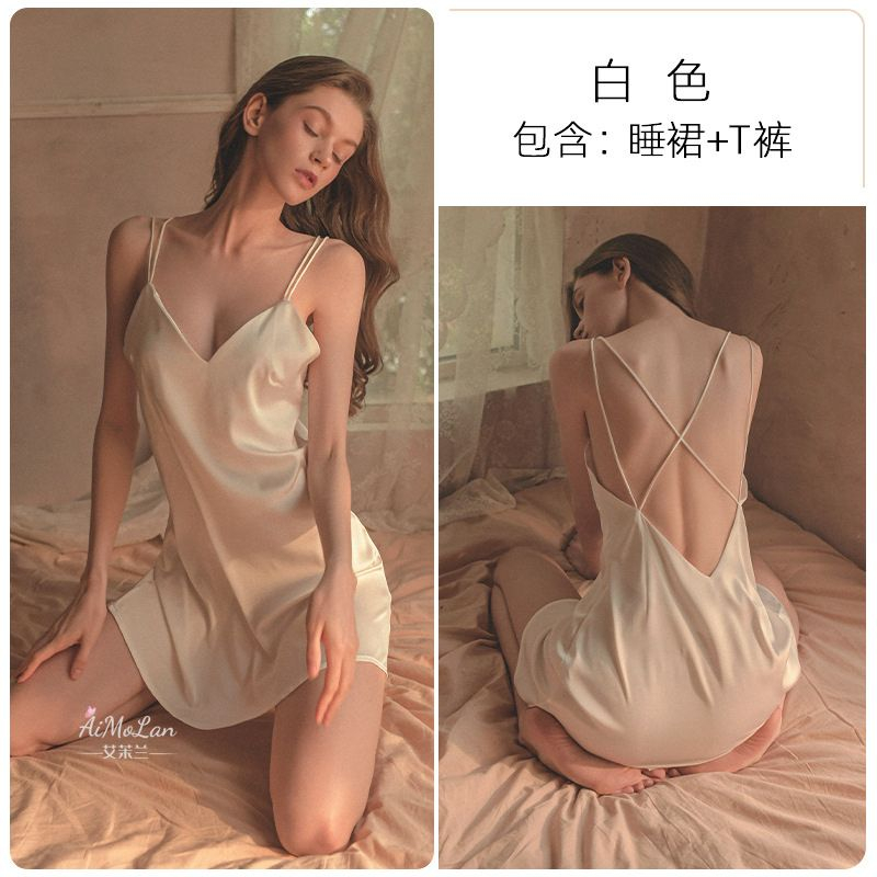 Váy ngủ 2 dây sexy chất lụa ngọc cao cấp kiểu đan lưng sang trọng quyến rũ Fijito Hcom004 | BigBuy360 - bigbuy360.vn