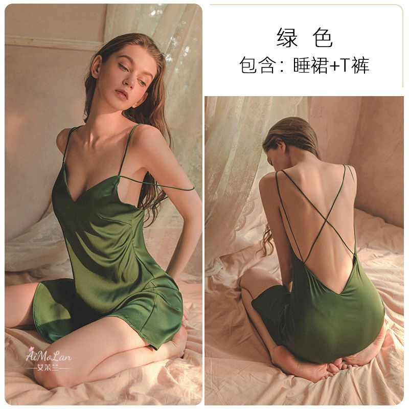 Váy ngủ 2 dây sexy chất lụa ngọc cao cấp kiểu đan lưng sang trọng quyến rũ Fijito Hcom004 | BigBuy360 - bigbuy360.vn