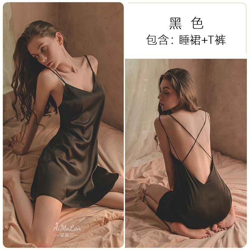 Váy ngủ 2 dây sexy chất lụa ngọc cao cấp kiểu đan lưng sang trọng quyến rũ Fijito Hcom004 | BigBuy360 - bigbuy360.vn