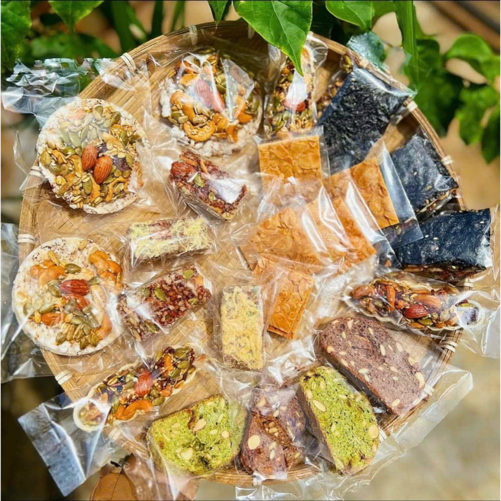 SET MIX 6 LOẠI BÁNH HẠT DINH DƯỠNG HEALTHY, ĂN KIÊNG KHÔNG ĐƯỜNG