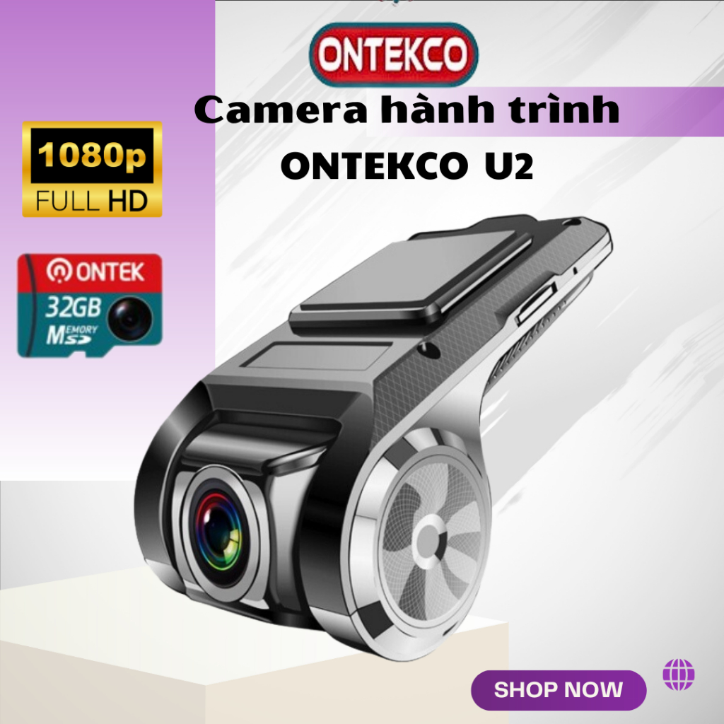 Camera hành trình ONTEKCO U2 full hd 1080 siêu nét Cắm màn hình Android APP ONTEK VIEW tiếng việt. Bảo hành 12 tháng