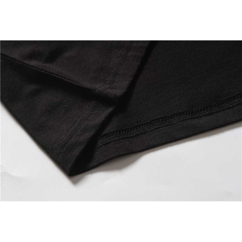 Áo Thun Basic Tay Lỡ Phom Rộng THOITRANG24H Unisex Màu Đen Vải Dày Mịn In Mẫu CM005