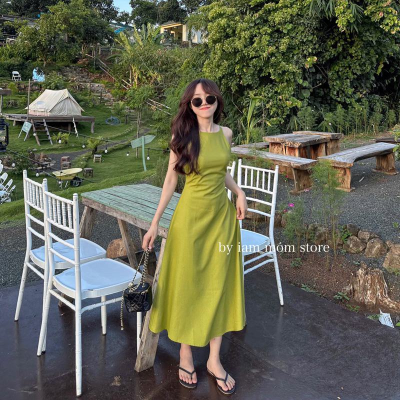 Luia Dress _ Váy dây linen tôn eo dàng dài