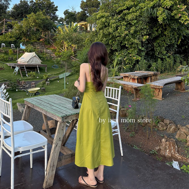 Luia Dress _ Váy dây linen tôn eo dàng dài