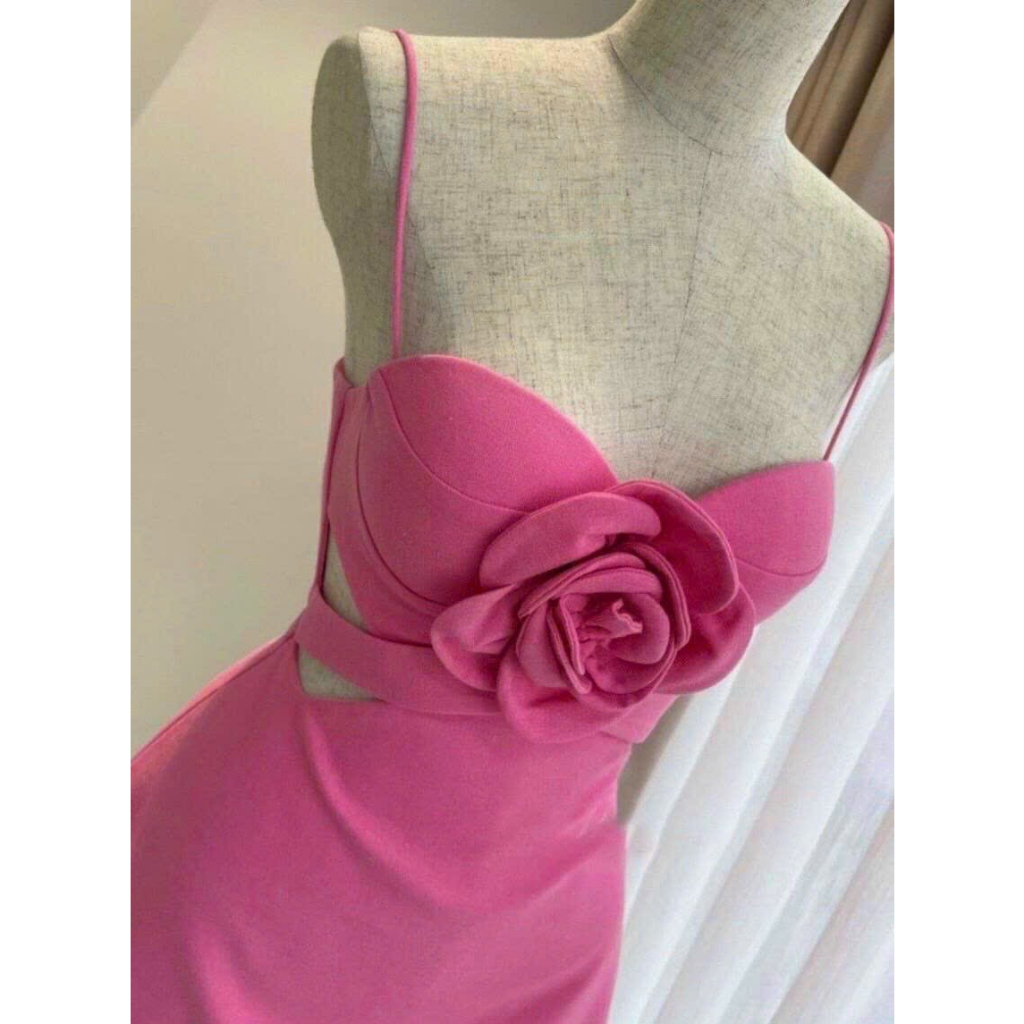 ĐẦM 2 DÂY HOA CÚP NGỰC - DA3082