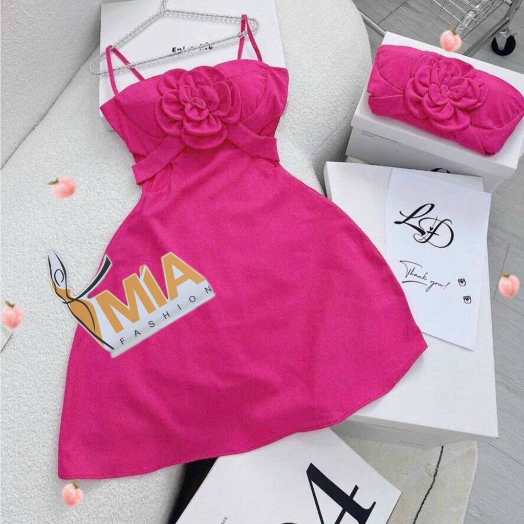 ĐẦM 2 DÂY HOA CÚP NGỰC - DA3082