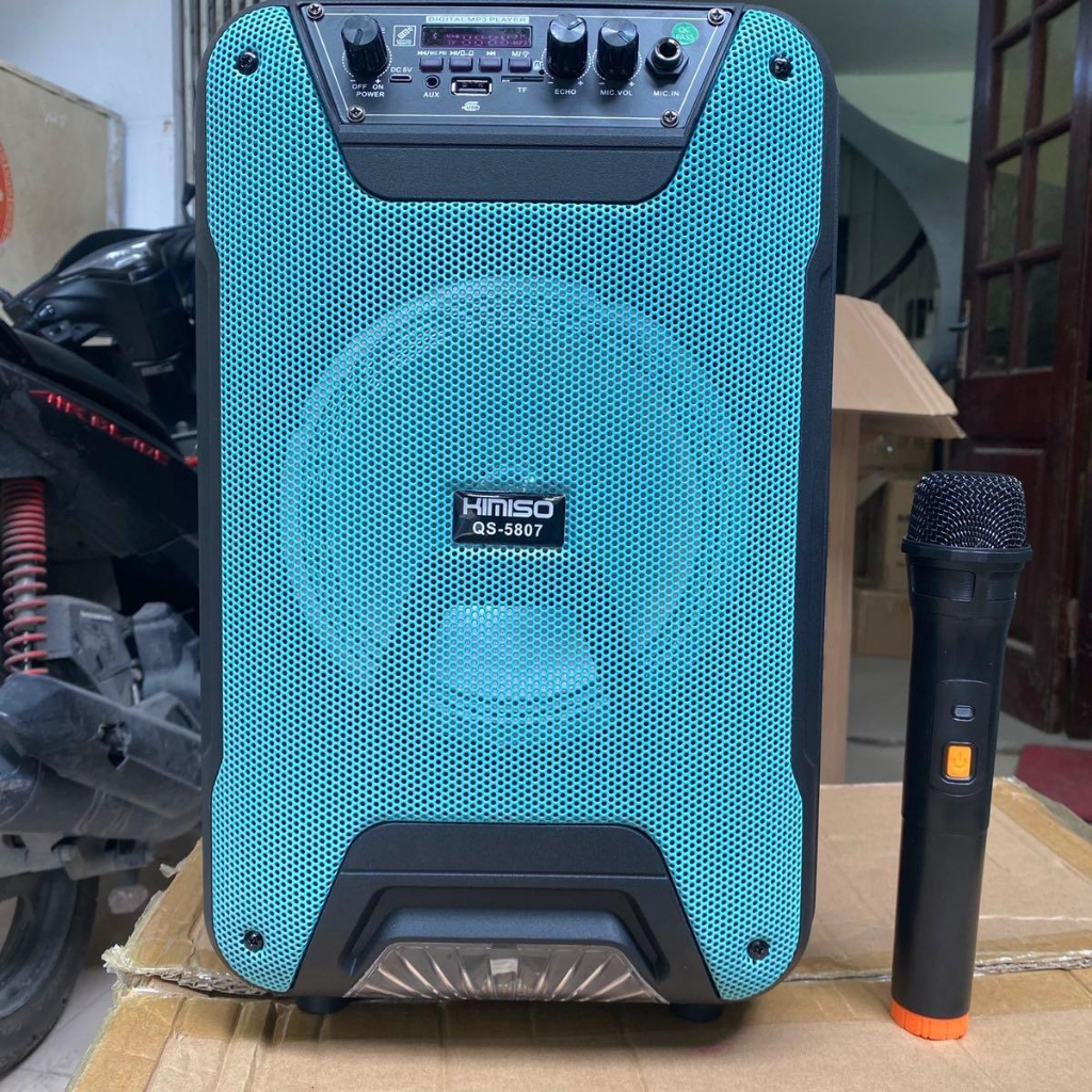 Loa Kéo Kimiso QS 5807 - Bass 20, 1 Mic Không Dây hát Karaoke