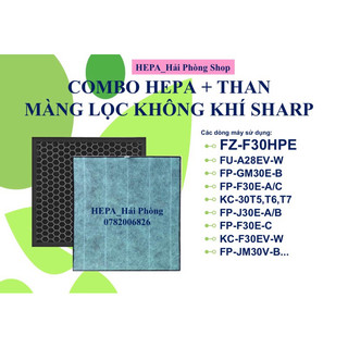 Combo màng hepa + than hoạt tính sharp fp-j30e,kc-f30ev-w