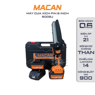 Máy cưa xích pin macan 6006j động cơ không chổi than chân pin phổ thông 4cm