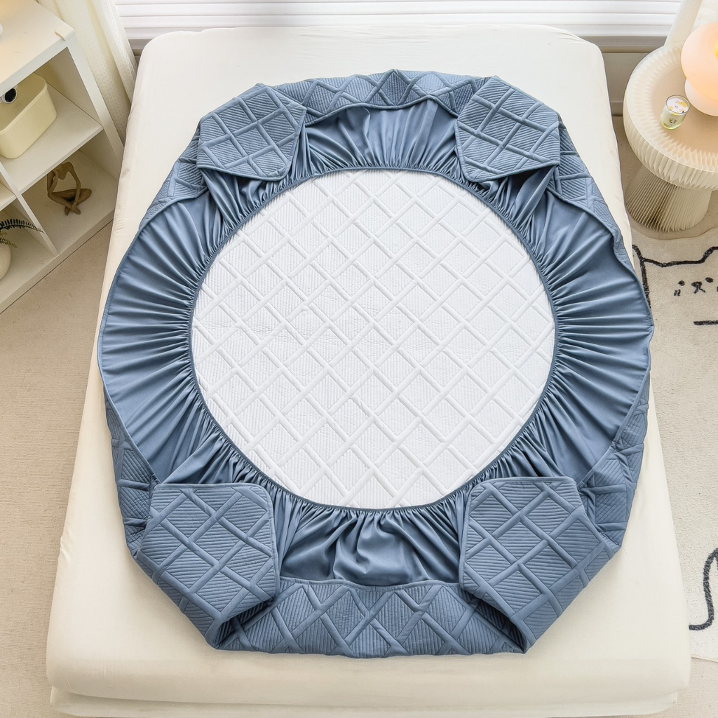 Bộ ga gối cotton đũi hàn trần bông, sét ga gối tặng kèm vỏ gối ôm cotton đũi hàn