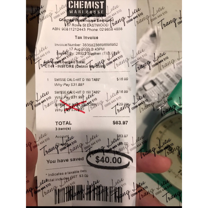 ĐỦ BILL_CANXI + VITAMIN D3 SWISSE LỌ 150 VIÊN
