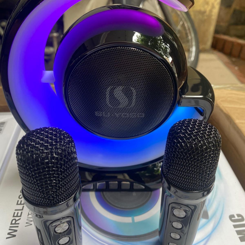 Loa Ys 110 mini - loa kệ sách 2 micro hát, Hàng chính hãng bảo hành 12 tháng